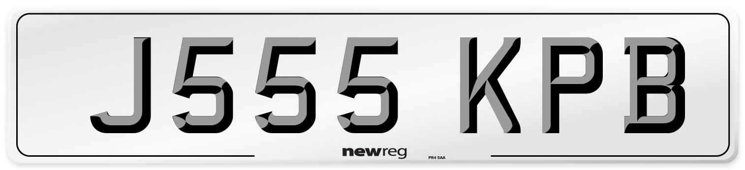 J555 KPB Number Plate from New Reg